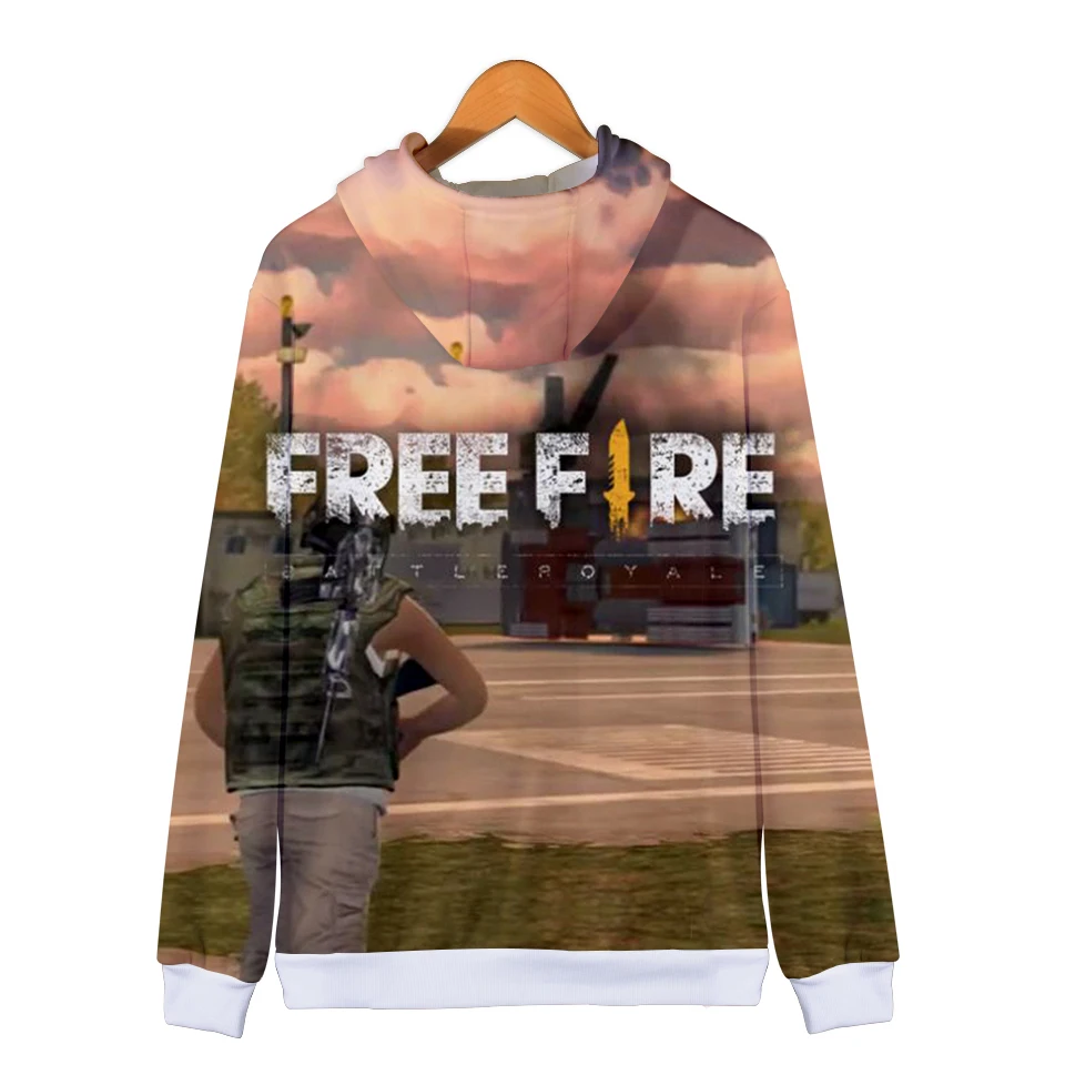 Хип хоп 3D free fire модная мужская толстовка с капюшоном на молнии Зимняя куртка популярный пуловер хлопковое пальто с длинными рукавами