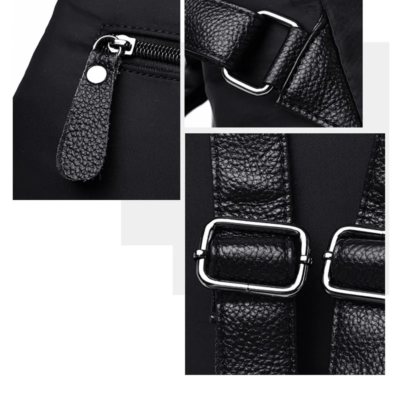 Модный водонепроницаемый нейлоновый женский рюкзак черная модная дорожная