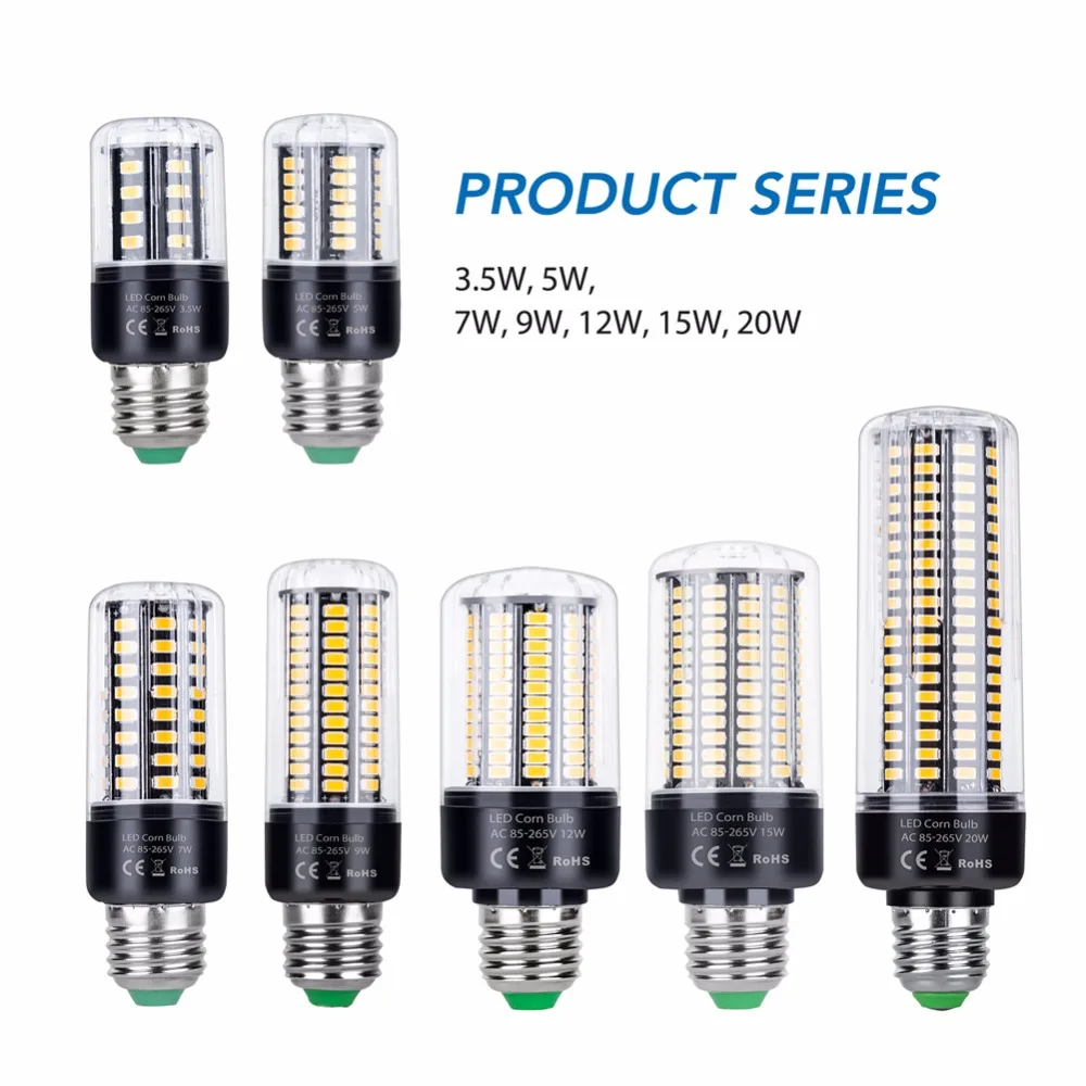 Светодиодная лампа E27 E14 светодиодсветильник кукуруза 220 В светодиодная 5736 SMD Ampul