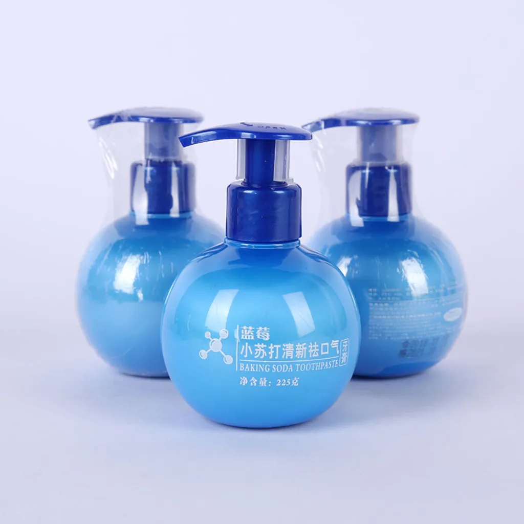 225g push-type breath freshening yellow teeth male and female small soda toothpaste fruity taste whitening toothpaste2