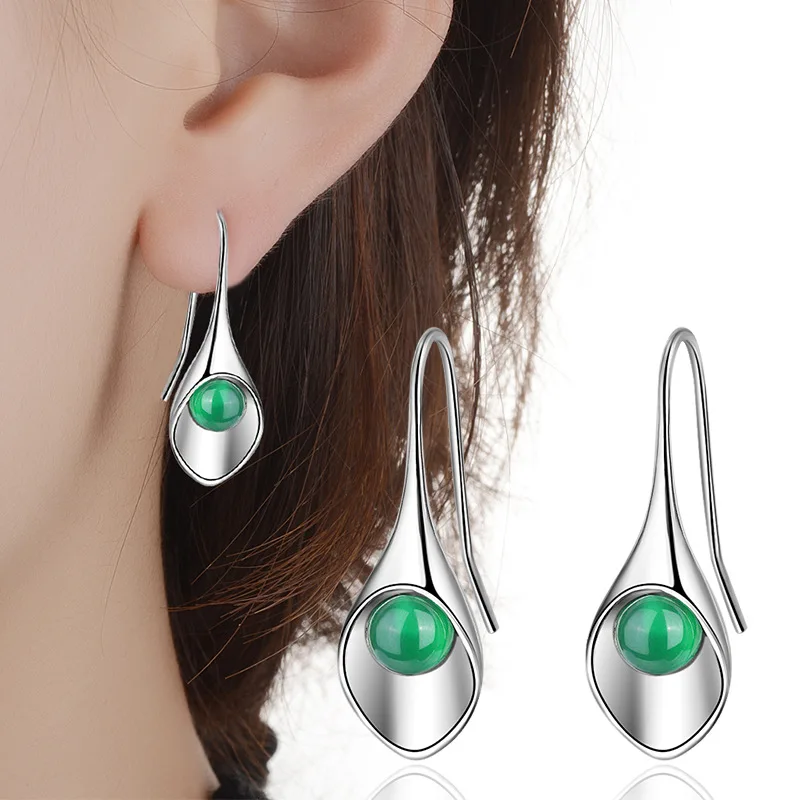 

Luxury Water Drop Rhinestone 925 Sterling Silver Lady Drop Earrings Jewelry For Women Anti Allergy Gift