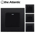 Настенный выключатель 1, 2, 3, 4 клавиши, клавишный светильник ель света, настенный выключатель вкл.выкл., настенный выключатель из поликарбоната, черная пластиковая панель, прерыватель 110-250 В 16 А