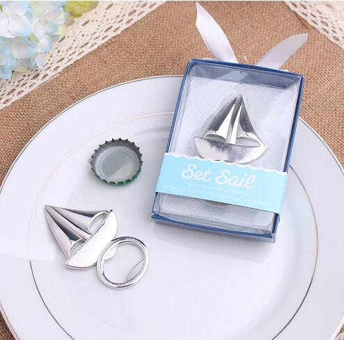 

wholesale Sailboat Bottle Opener 200PCS/LOT wedding bridal shower favor party gifts Fedex, UPS, DHL, free shipping