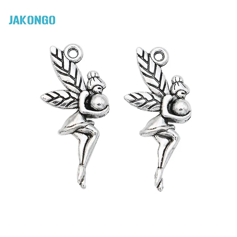 Antique Silver Plated Fairy Charms Beads Pendants for Jewelry Making DIY Handmade 26x12mm | Украшения и аксессуары