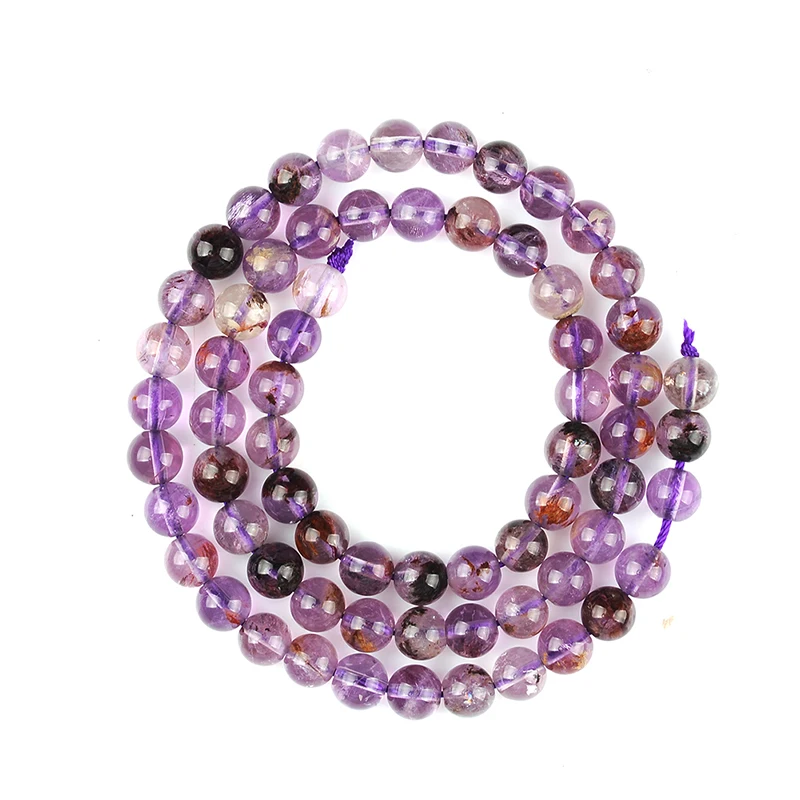 

Genuine Natural Stone Black Quartz Rutilated Beads Round Loose Strand Beads 15" 6 8 10 12MM Pick Size For DIY Jewelry Making