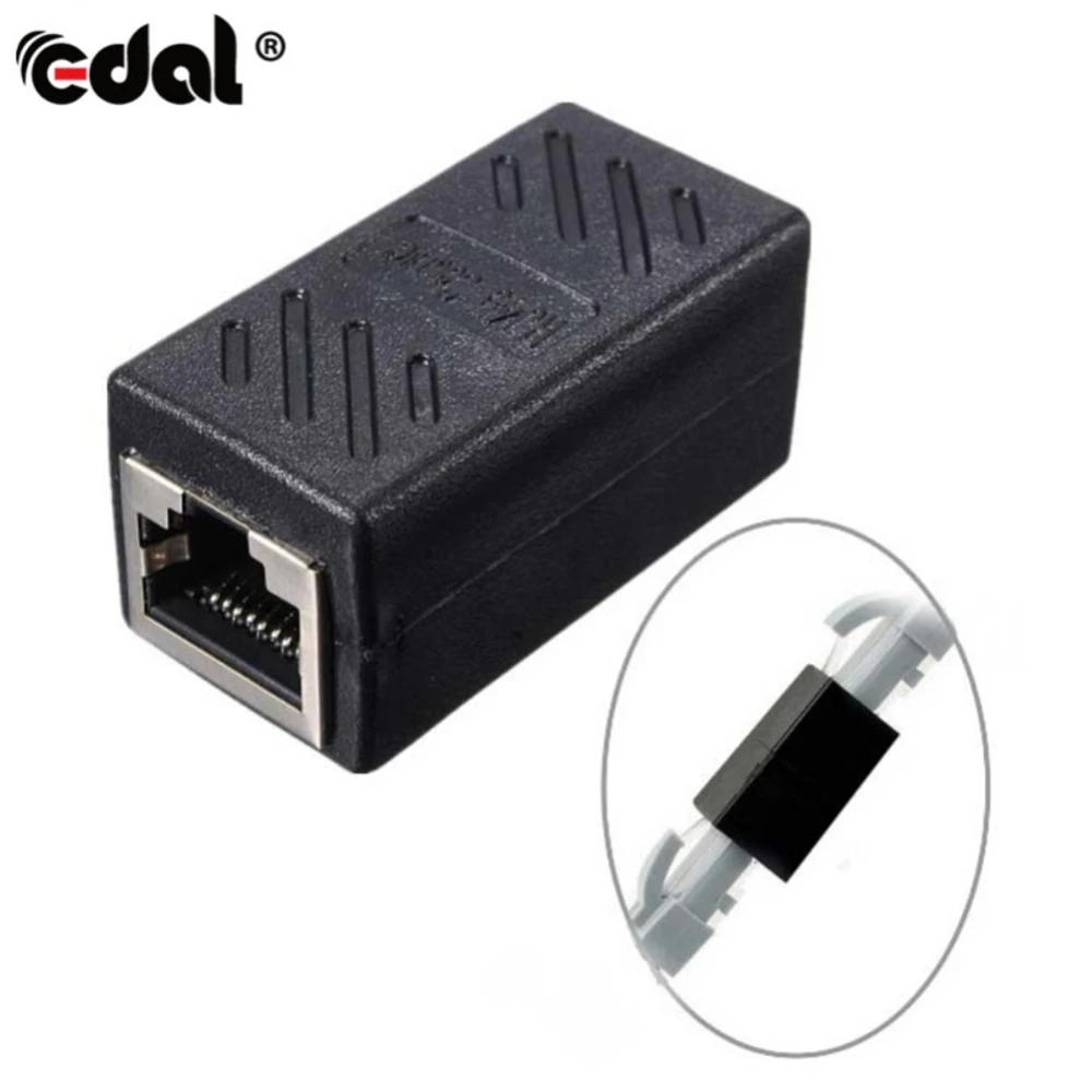 EDAL RJ45 Connector Cat7/6/5e Ethernet Adapter 8P8C Network Extender Extension Cable for 2Pcs Converter |