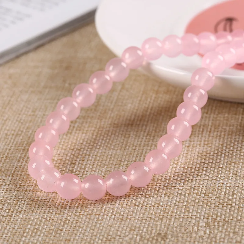1strip Natural Stone Pink Crystal Beads 4/6/8/10/12/14mm Round Light Red Quartz Druzy Bead Loose DIY Bracelet | Украшения и