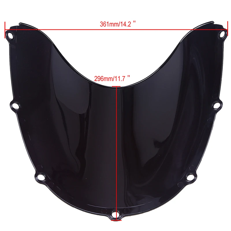 

POSSBAY ABS Motorcycle Windshield Bicicleta Windscreen Black/Clear for Honda CBR954RR CBR 900 RR 2002-2003 Motor Windscherm