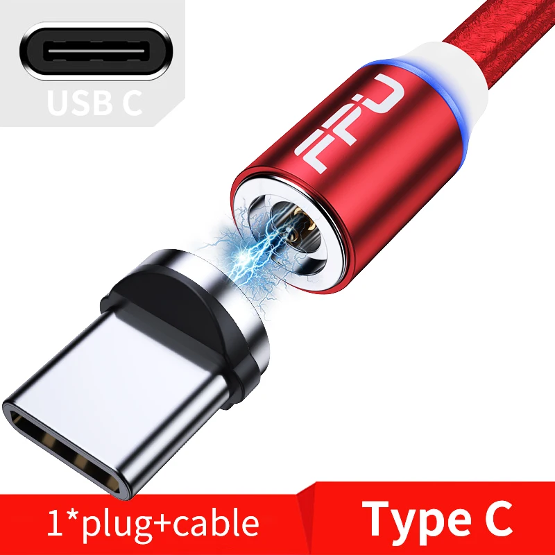 Red Type-C Cable FPU 3 м Магнитный Micro USB кабель для iPhone samsung Android мобильный телефон Быстрая зарядка usb type C кабель магнит зарядное устройство провод шнур - Цвет: Red Type-C Cable