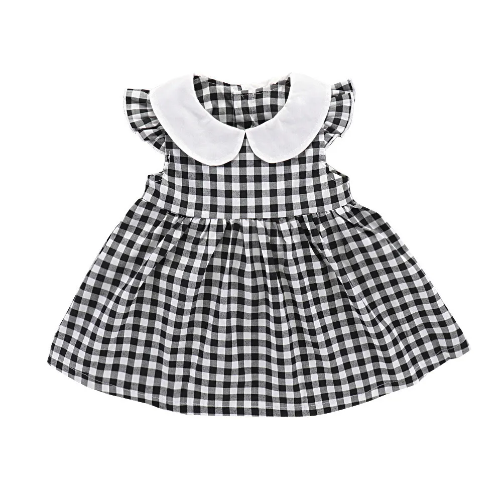 Новинка 2019 года модная детская одежда платья для маленьких девочек клетчатое
