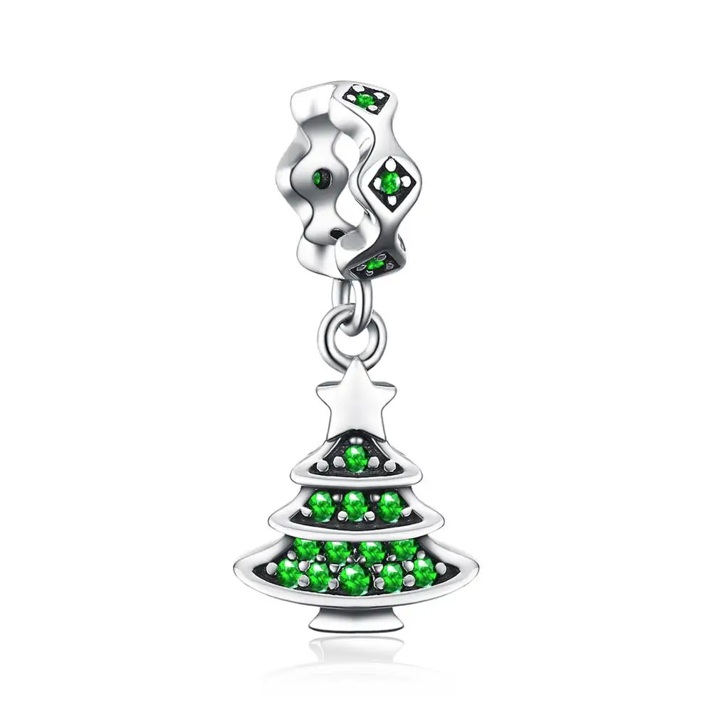 JewelryPalace время праздника Рождественская Елка зеленая 0.9ct кубического циркония 925 пробы Серебряная очарование бусы для Для женщин Новая горячая распродажа