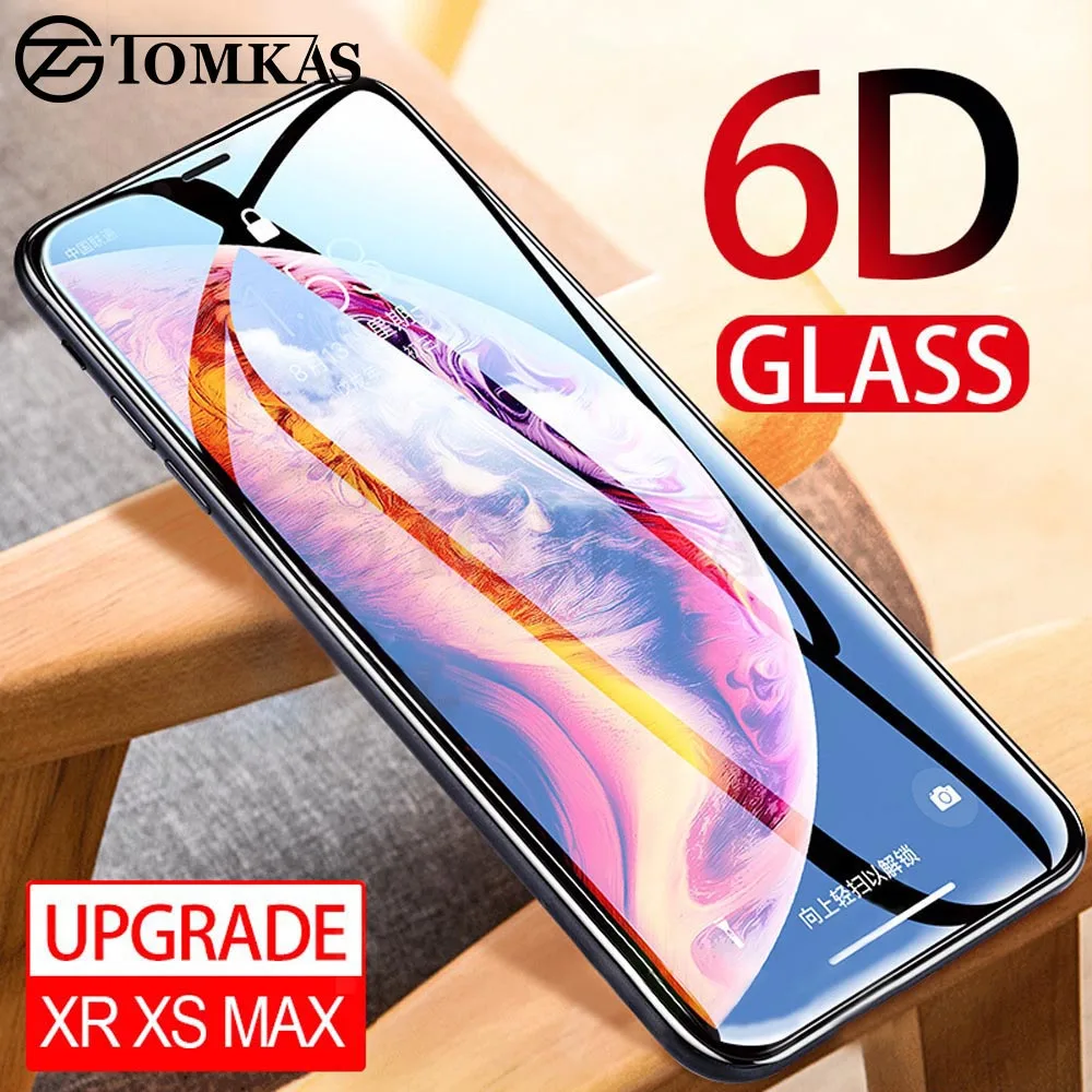 TOMKAS 6D/5D Защитное стекло для iPhone 7 6 XS Max 11 Pro защита экрана полное покрытие 8 Plus X