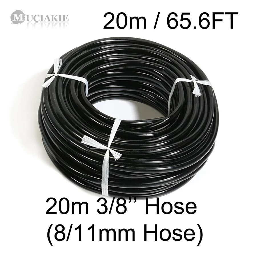 

MUCIAKIE 100M 3/8'' PVC Garden Water Hose 8/11MM Irrigation Tubing Micro Drip Watering