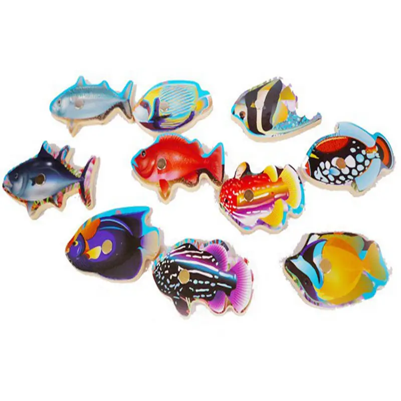 Детские развивающие деревянные игрушки магнитная рыболовная кошка игрушка игра