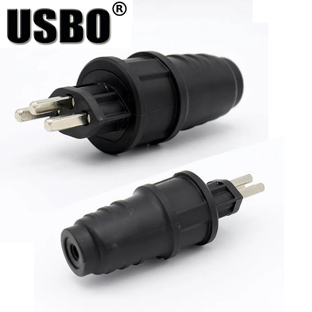 Black 10A/16A 250V EU Swiss universal electrical AC Colloidal Material industry household male female wiring power adaptor plug |