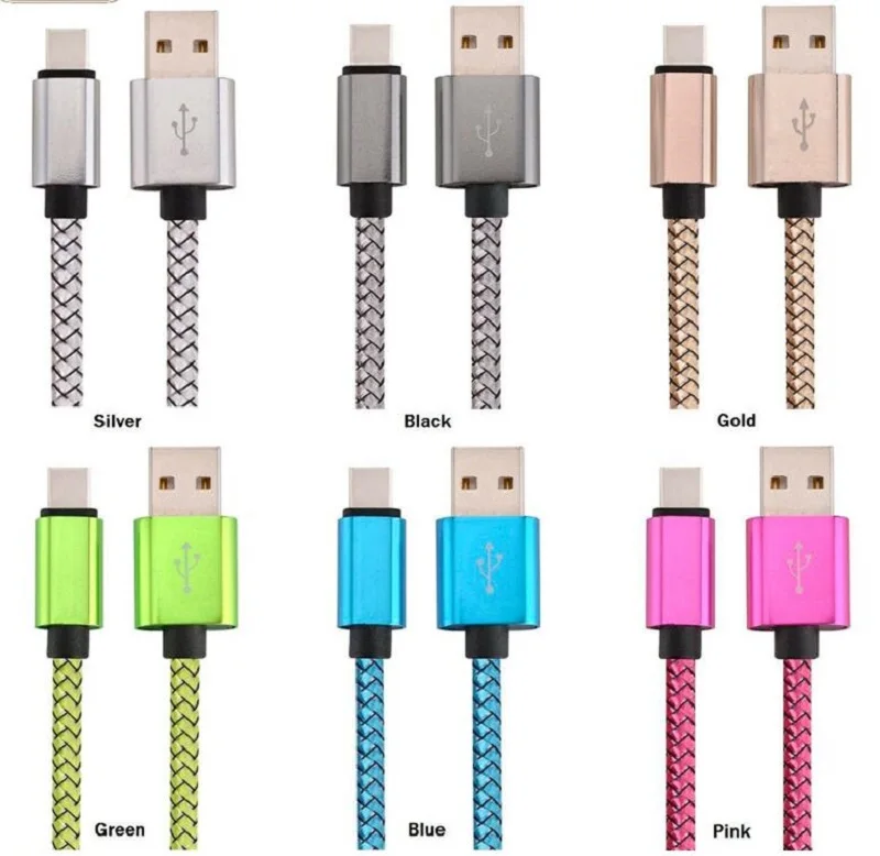

1M 2M 3M Aluminum Alloy Fabric braided Usb 3.1 Type C Usb cable accessory bundles For Huawei P9/Mate 9 LG G5 Nexus One Plus 2