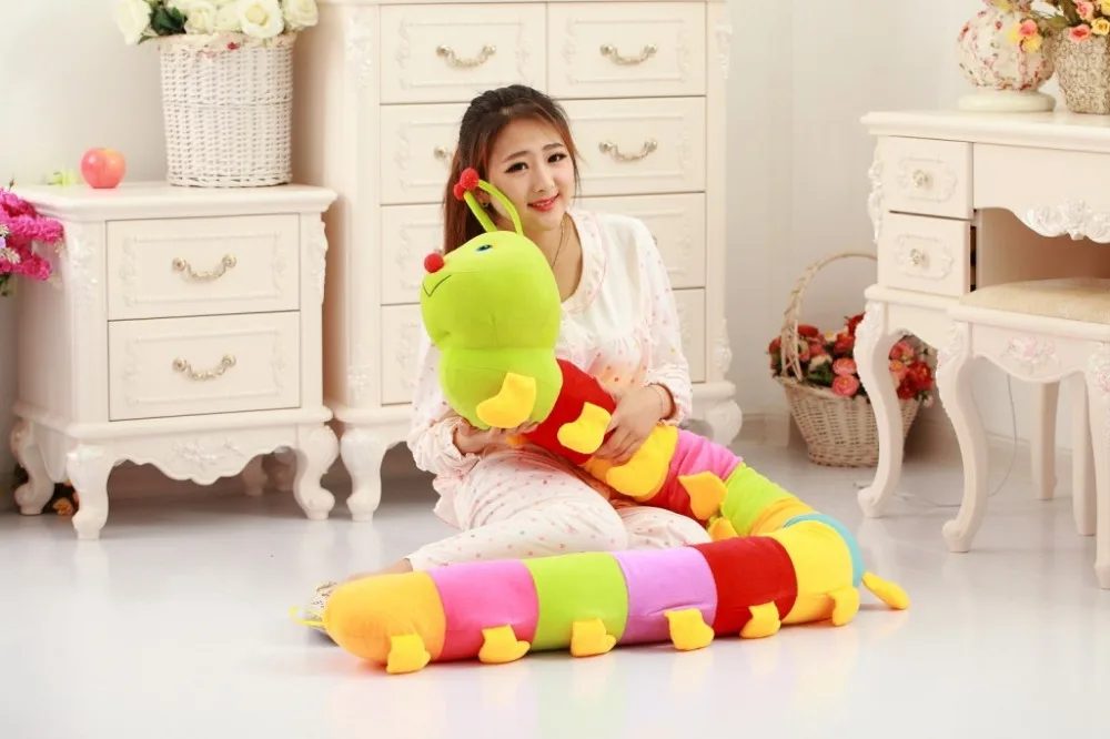 Мультяшная красочная гусеница мягкая плюшевая игрушка декоративная подушка