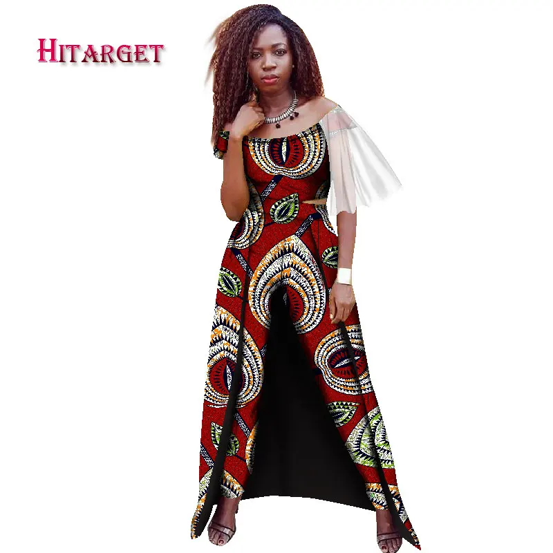 

2018 Women Brand Clothing Wrap Top+ Slit Skirt 2 Pieces Set Indiana African Digital Print Skirts A Line Pant Skirt Suits WY1259