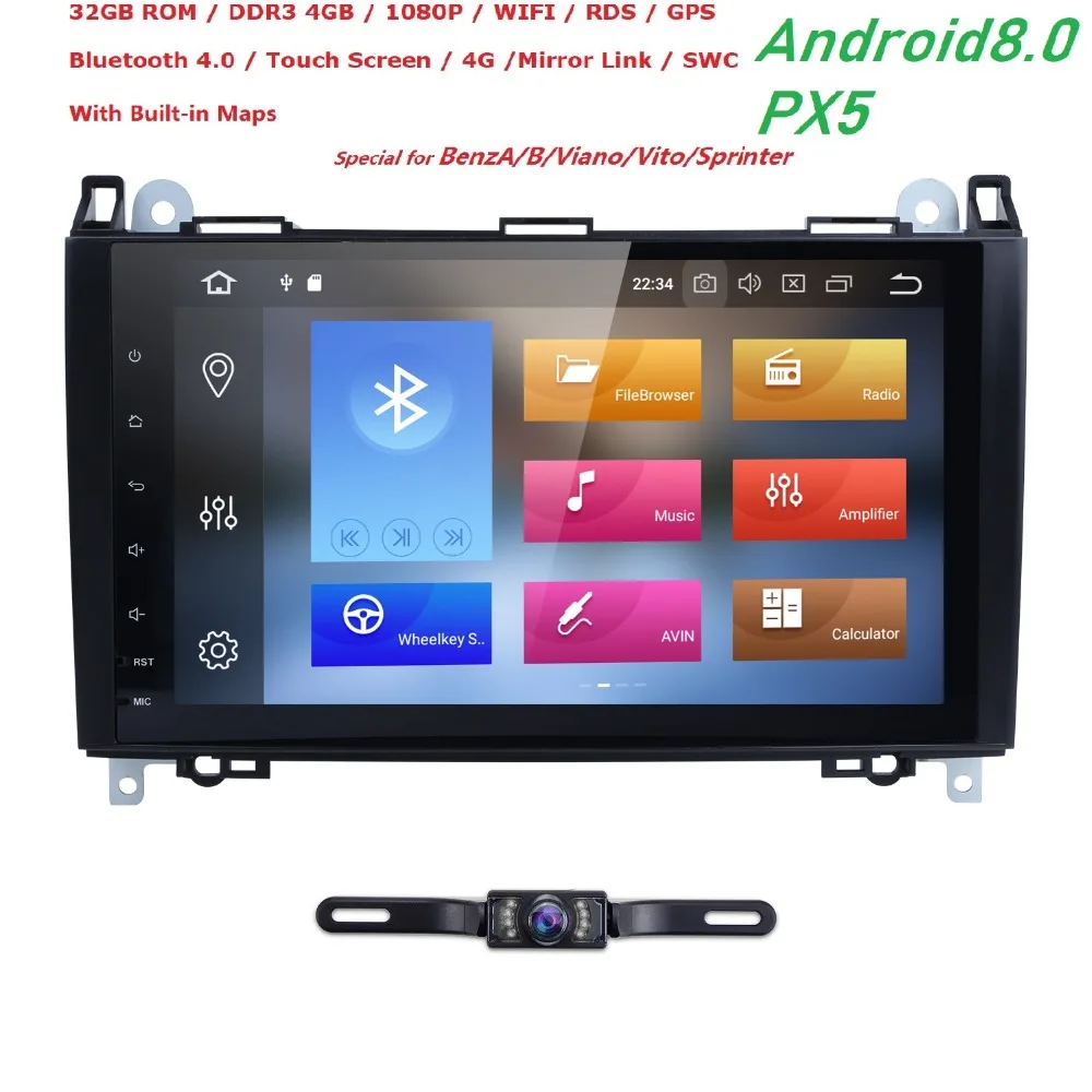 Android 8 0 Авторадио 9 дюймов автомобильные мультимедиа для Mercedes Benz sprinter Vito W639 Viano B200