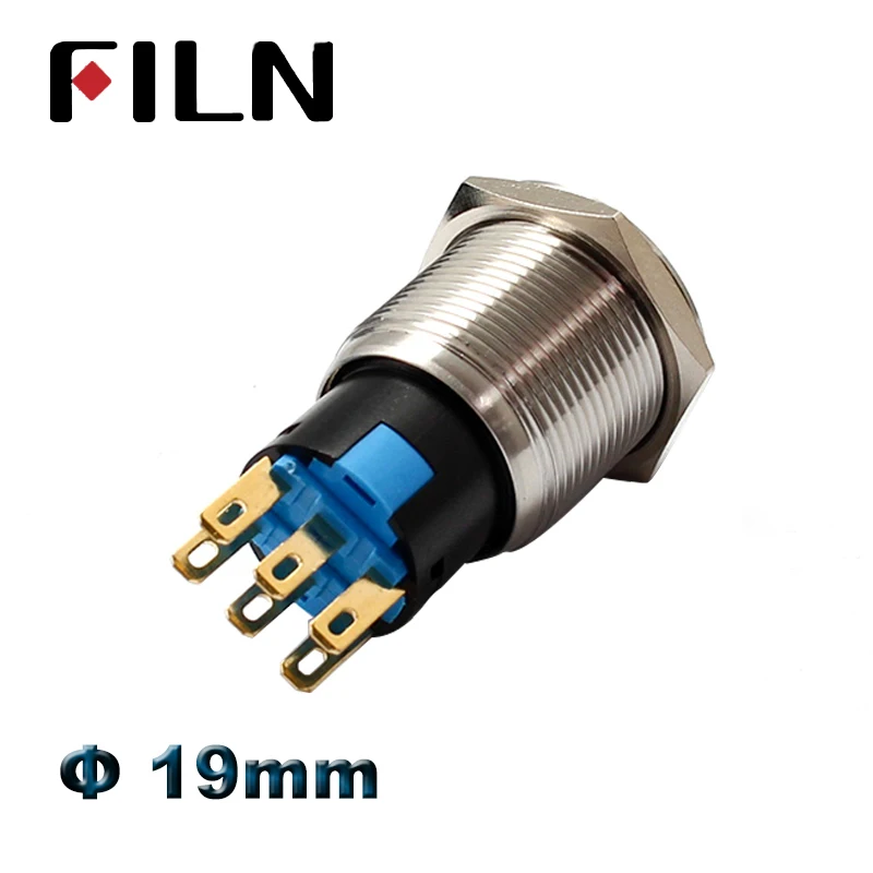 Металлический 2 позиционный 3 переключатель блокировки вкл/выкл 19 мм|Выключатели|
