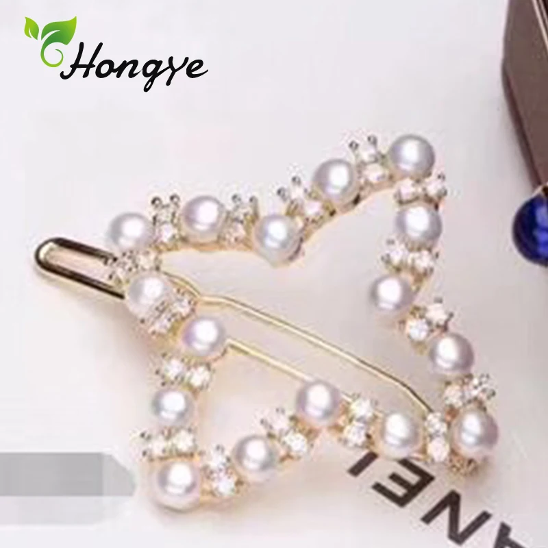 Заколки для волос Hongye с пресноводной жемчужиной девочек 4 вида стилей модные