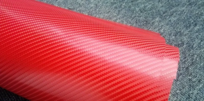 Красная пленка 4d из углеродного волокна 100 мм х 1520 наклейки на поверхность