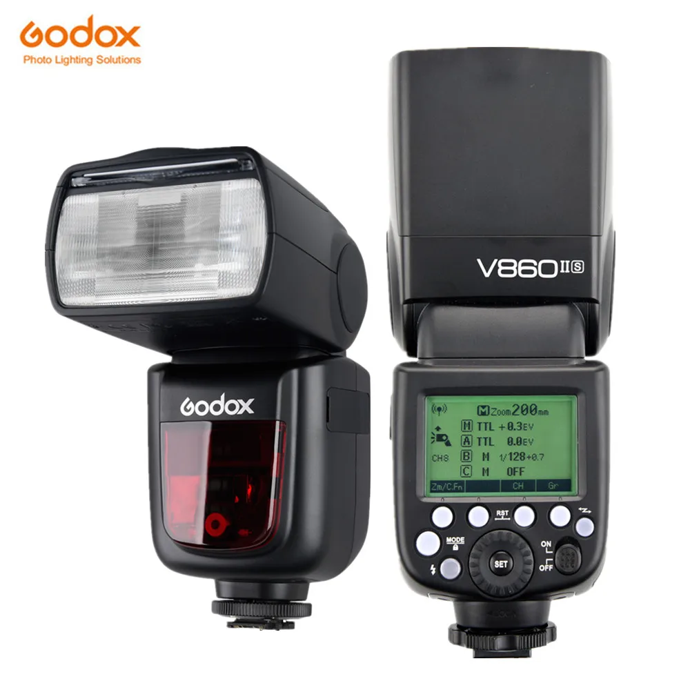 Вспышка Godox V860IIC V860IIN V860IIS V860IIO V860IIF для камеры GN60 2 4G HSS TTL Speedlite Canon Nikon Sony Olympus