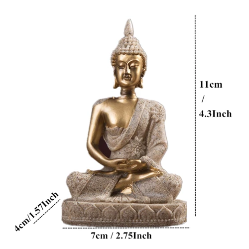 Gold Buddha 134 VILEAD 16 стиль природный песчаник статуя Будды Таиланд индийский Статуэтка фэншуй скульптура рождественские украшения для дома магазины - Цвет: Gold Buddha 134