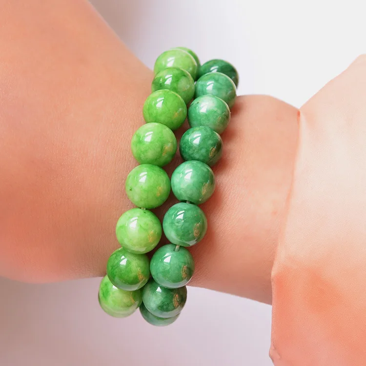 Сертификат в комплекте! Браслет из натурального камня Giada Lucky молитвенные бусины