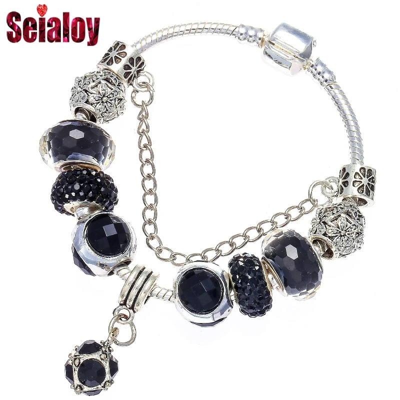 SEIALOY Прямая поставка новые дикие черные брендовые браслеты для мужчин