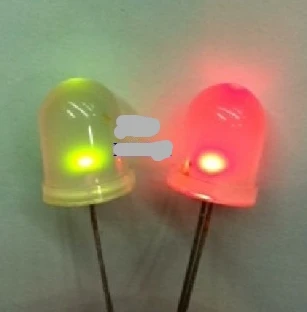 Двухцветные светодиодные диодные лампы 10 мм без полярности красный и зеленый