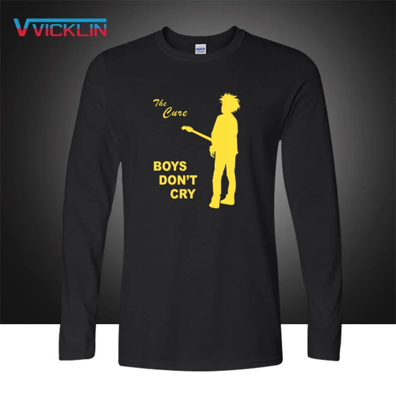 Autumn Fashion The Cure Men T Shirts Rock And Roll Casual New Printed BOYS DO NOT CRY Long Sleeve band Cotton Mens | Мужская одежда