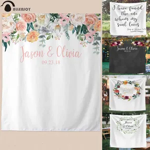 Фон для свадебной фотосъемки Allenjoy с цветами, тканевый баннер для весеннего брака, Фотофон на заказ для фотосъемки