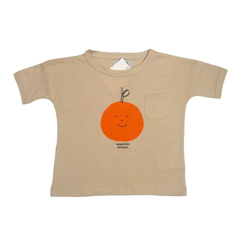 Orange Детские футболки Коллекция года, BC, летние оранжевые футболки с коротким рукавом для мальчиков и девочек, модные хлопковые футболки для малышей - Цвет: Orange