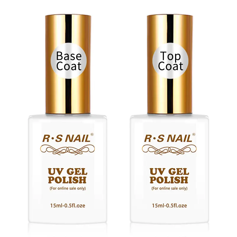 base and top R.S лак для ногтей 15 мл топ и Базовое покрытие гель лак для ногтей маникюр легко впитывается праймер для ногтей УФ светодиодный лак для ногтей Прозрачный Гель-лак - Цвет: base and top