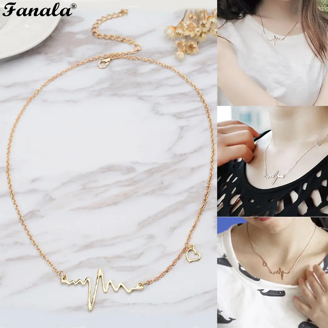 Кулон Heartbeat ЭКГ Для женщин Jewelry Цепочки и ожерелья s Импульсный очарование |