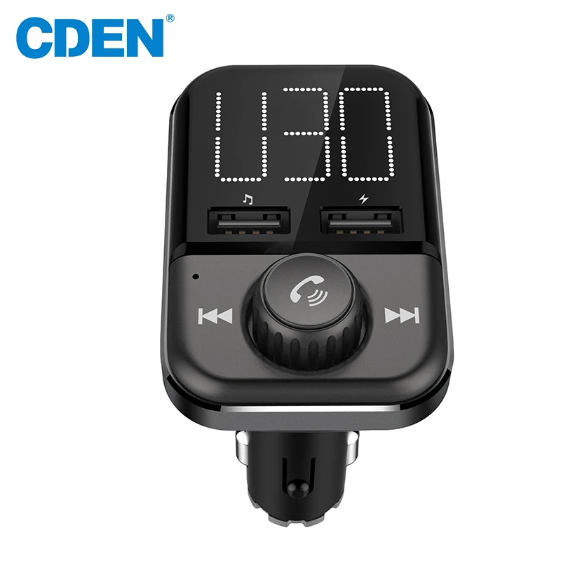FM передатчик Bluetooth беспроводной аудио адаптер автомобильный комплект с двумя usb зарядными портами 1,4 дюймов Большой ЖК-дисплей Hands Free вызов