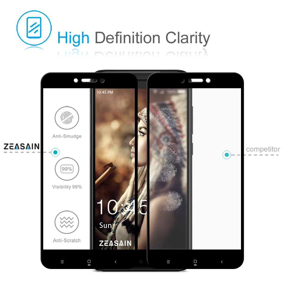 Ультратонкое закаленное стекло ZEASAIN 0 3 мм 9H 2.5D с полным покрытием для Xiaomi Redmi 4X Red mi