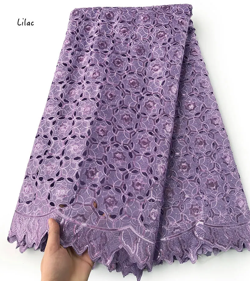 5 ярдов простой сиреневый ручной работы органза кружева с блестками holed