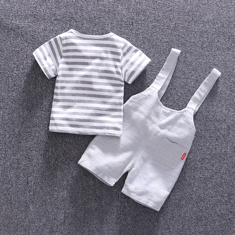 Мода 2019 года комплект одежды для мальчиков летний хлопковый жилет в полоску с