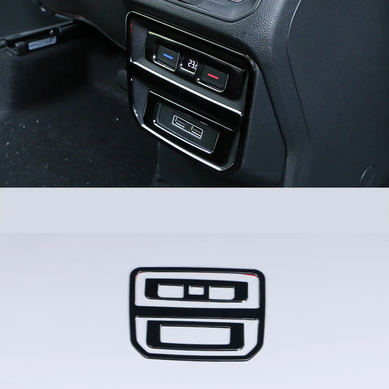 3 pcs black USB Lsrtw2017 Нержавеющая сталь заднего подлокотник вентиляционные планки для Volkswagen Tiguan - Название цвета: 3 pcs black USB