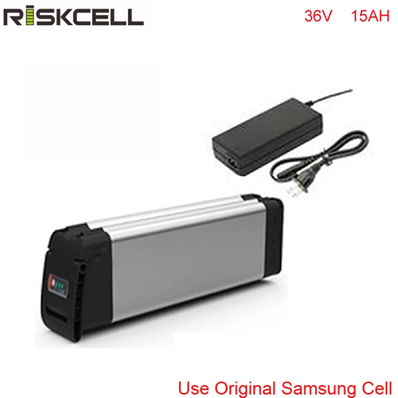 Литий ионный аккумулятор для электрического велосипеда 36В 500 Вт 15а серебристая