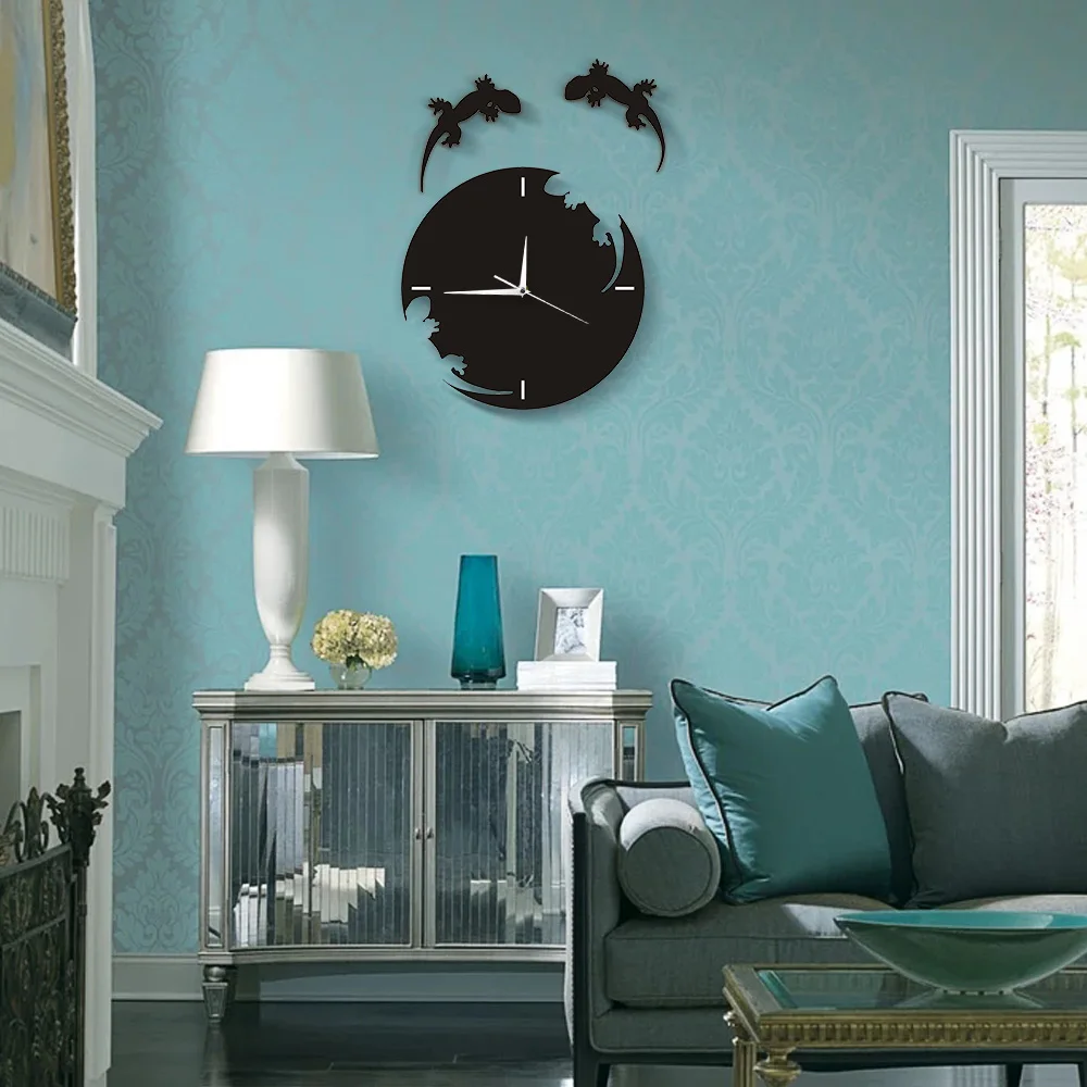 Настенные часы Geckos Escape от настенных часов декор для стен в стиле саламандера 3D