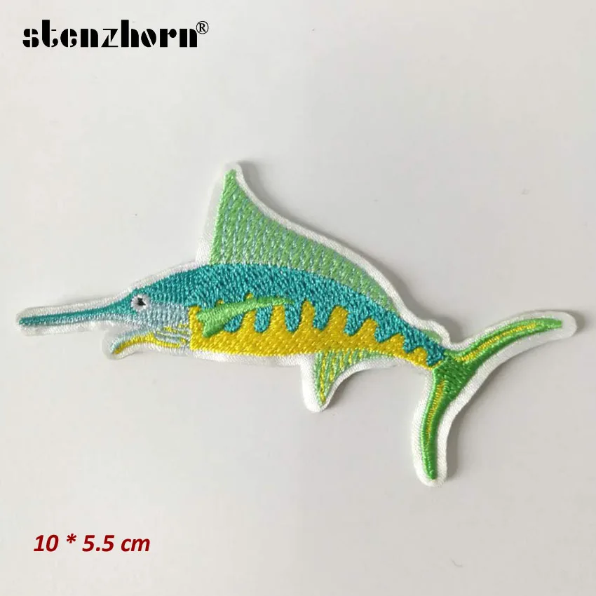Halobios Fish сделай сам маленький размер 7*4 см вышитая аппликация термоклейкие значки