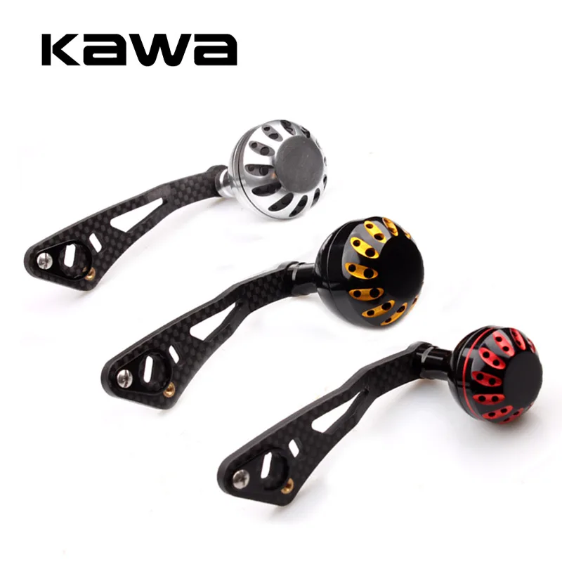 KAWA New Fishing Reel Handle Carbon Fiber Suit For shimano and Daiwa Bait Casting Reel, Hole size 8x5mm and 7*4mm Together