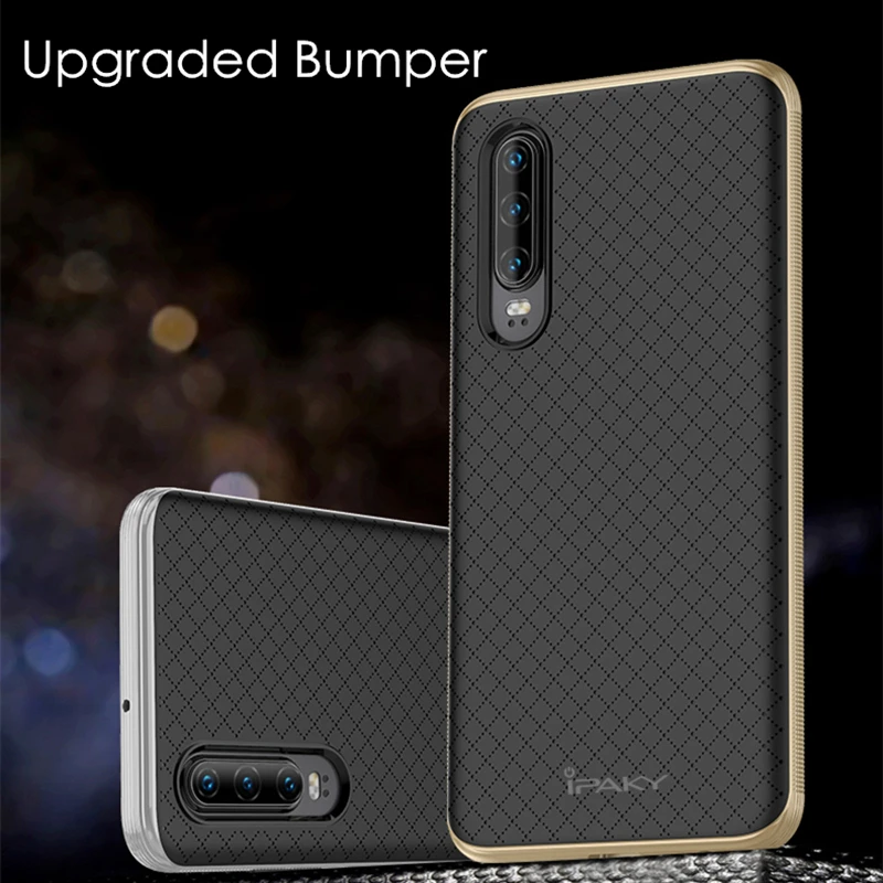Чехол для Huawei P30 IPAKY PC бампер силиконовая Мягкая задняя часть 2 в 1 гибридный