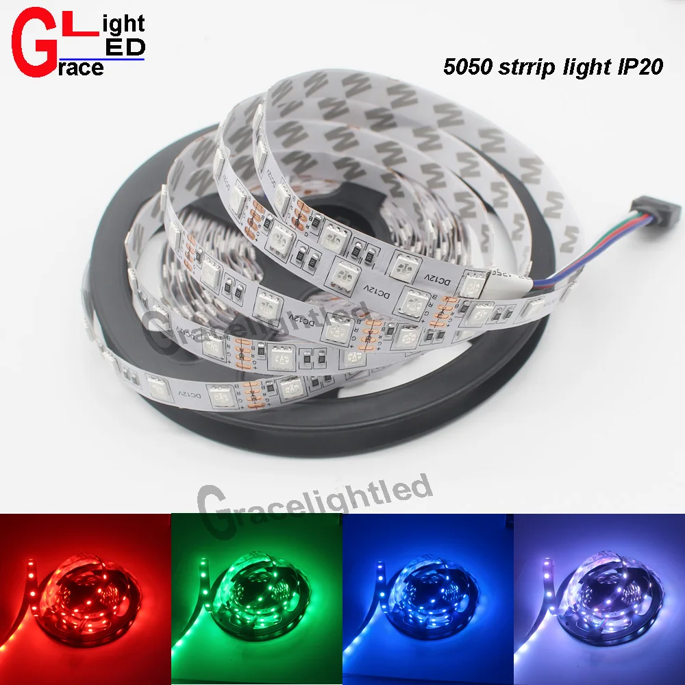5 м Светодиодная лента 12 В SMD RGB 5050 IP20 неводостойкая 300 светодиодов Гибкая лента|5m led