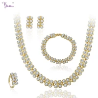 kfvanfi rhinestones zinc alloy gold jewelry sets simple white stone bridal jewelry sets wedding party engagement accessories