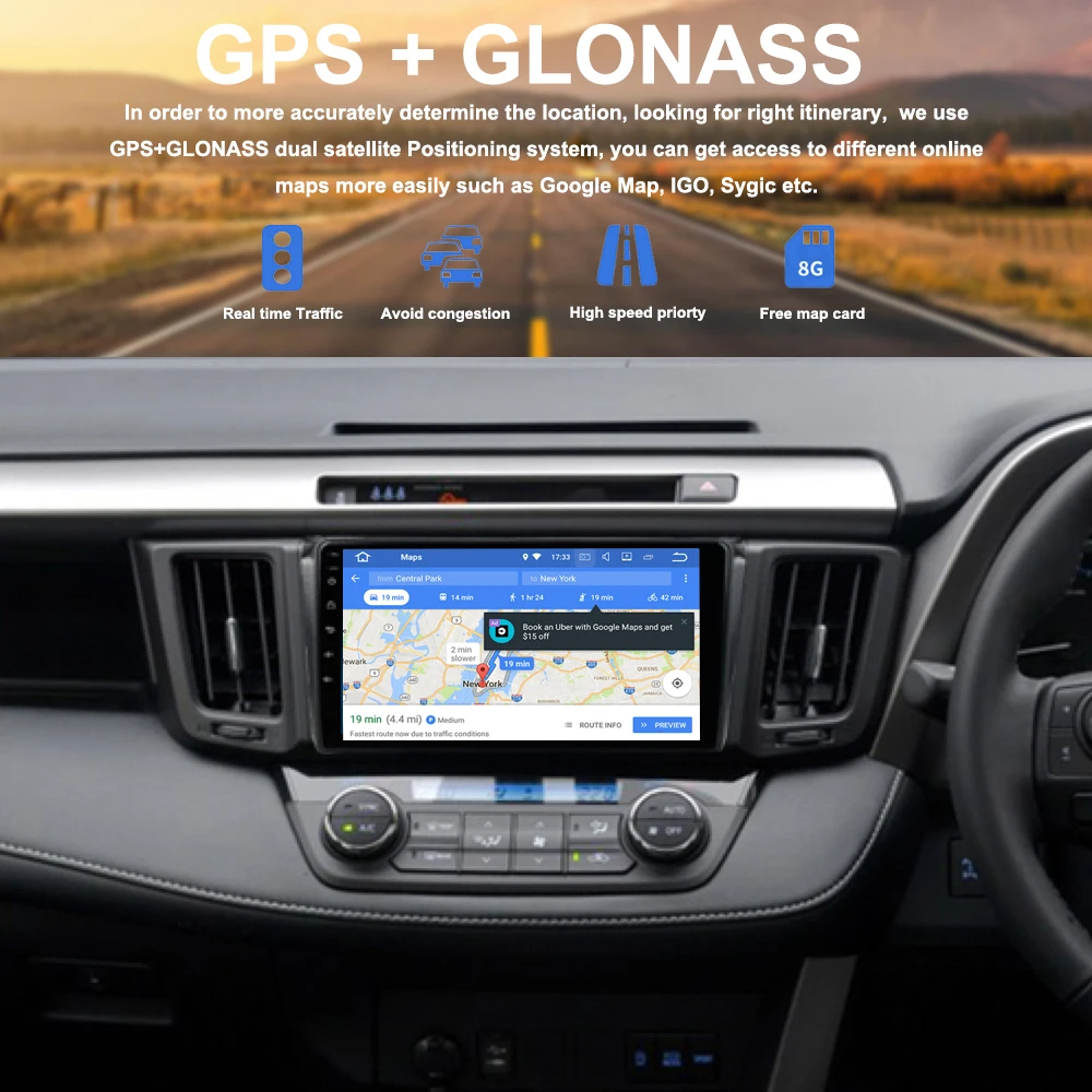 Автомобильный мультимедийный плеер Android GPS навигатор для Toyota RAV4 РАДИО 2014 2018