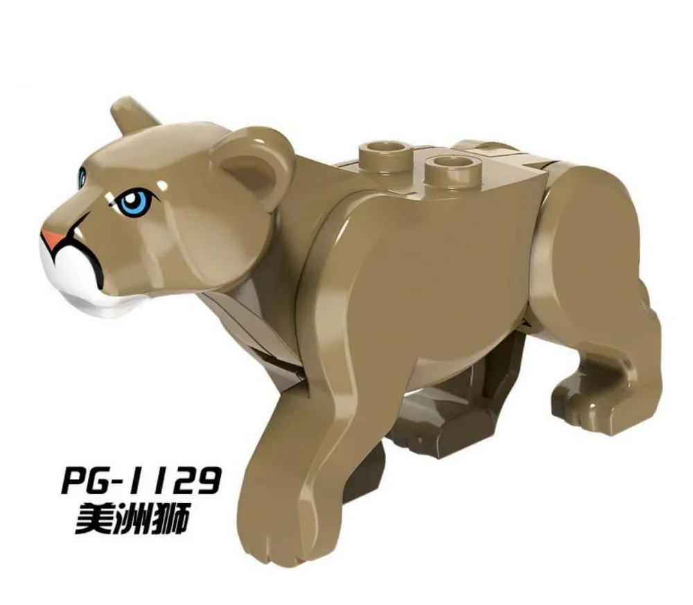 Animal Series White Tiger Leopard Puma Camel Doll Single Sale Prince Persia Jungle Adventure Building Blocks Children Toypg1064 | Игрушки и
